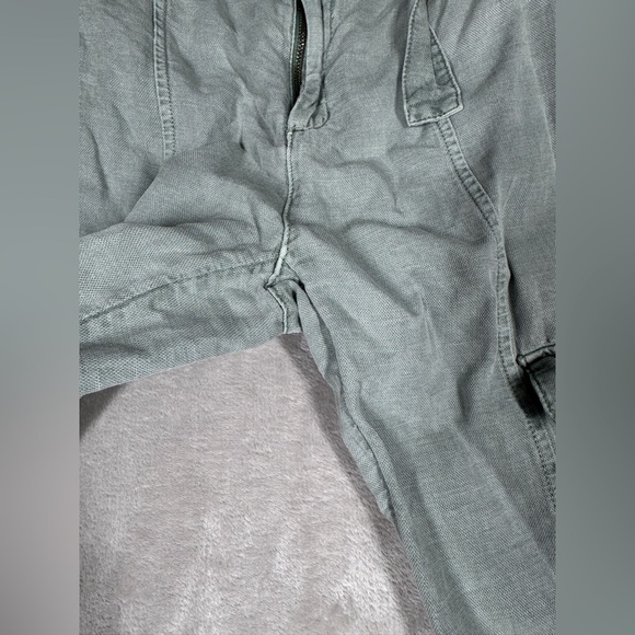 Nicole Miller Linen Blend Green Rolled Cuff Ankle Straight Leg Pants Size Small - Picture 5 of 16